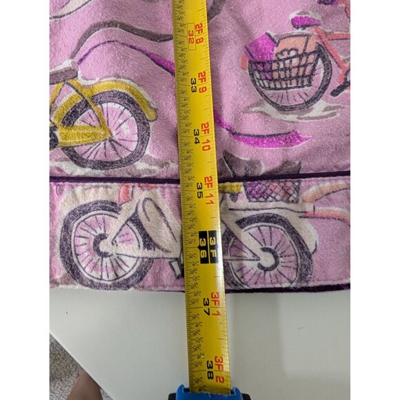 Nick & Nora Bicycle Pajama Pants Womens Size Large Pink Purple Flannel Bike - Picture 11 of 11